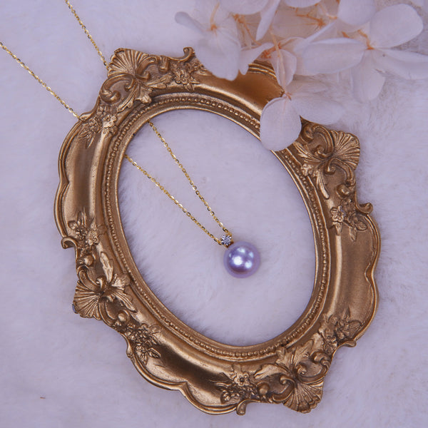 Garden of Light Pendant – 18K Rose Gold & Diamond Accented Manta Rose Freshwater Pearl Necklace | Ethically Sourced Luxury Jewelry